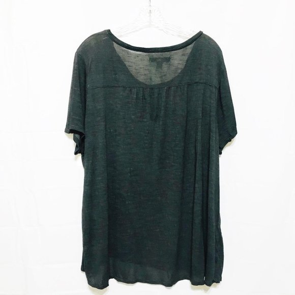 Sejour 2X Semi Sheer Short Sleeve V Neck T Shirt NWT - Picture 5 of 8